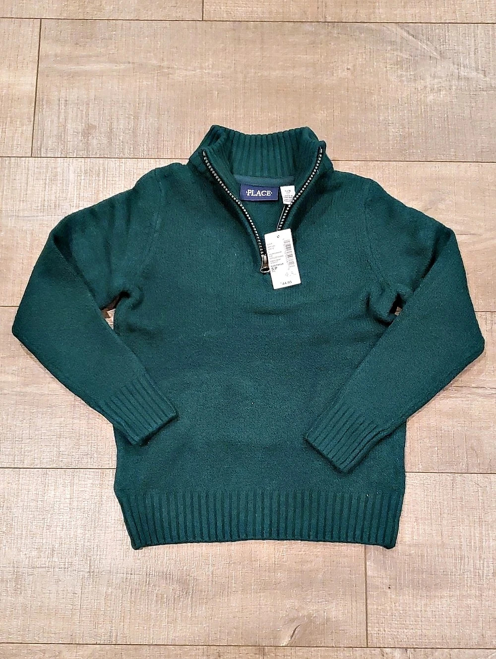 The Children's Place Quarter Zip Green Sweater